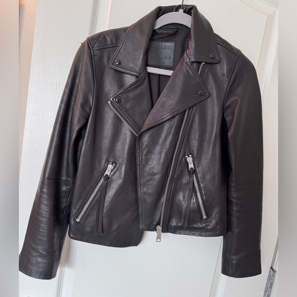 All Saints Dalby Leather Jacket size 6